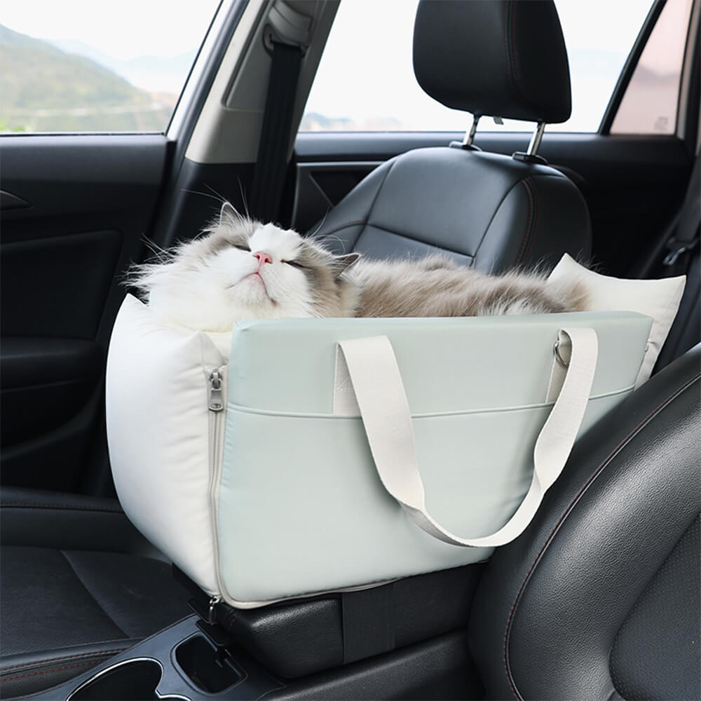 Color-Block Soft Waterproof Portable Car Console Pet Travel Carrier