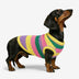 Color Blocked Striped Dachshund Sleeveless Dog Sweater