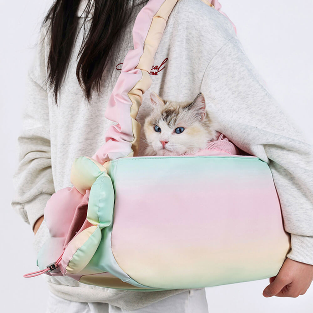 Colorful Fashion PU Leather Waterproof Portable Pet Carrier Bag