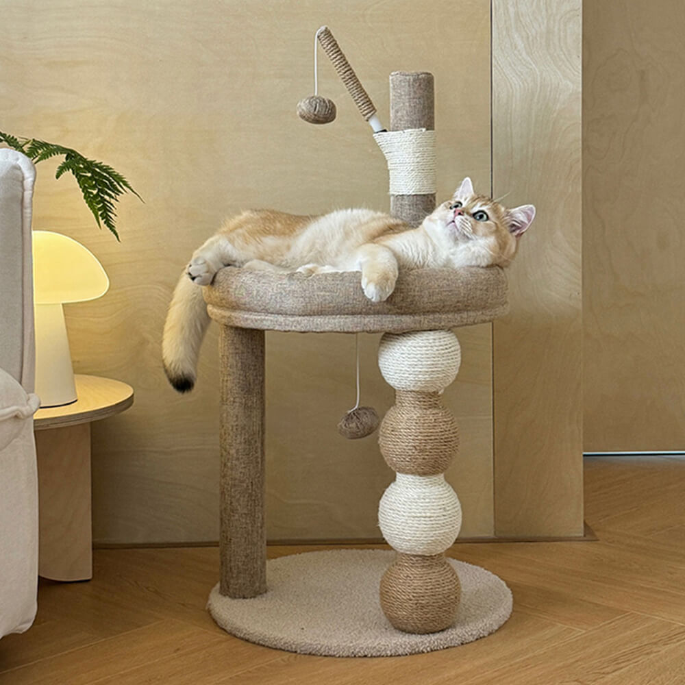 Eco-Friendly Natural Sisal Cat Scratching Post & Climbing Tower Cat Tree