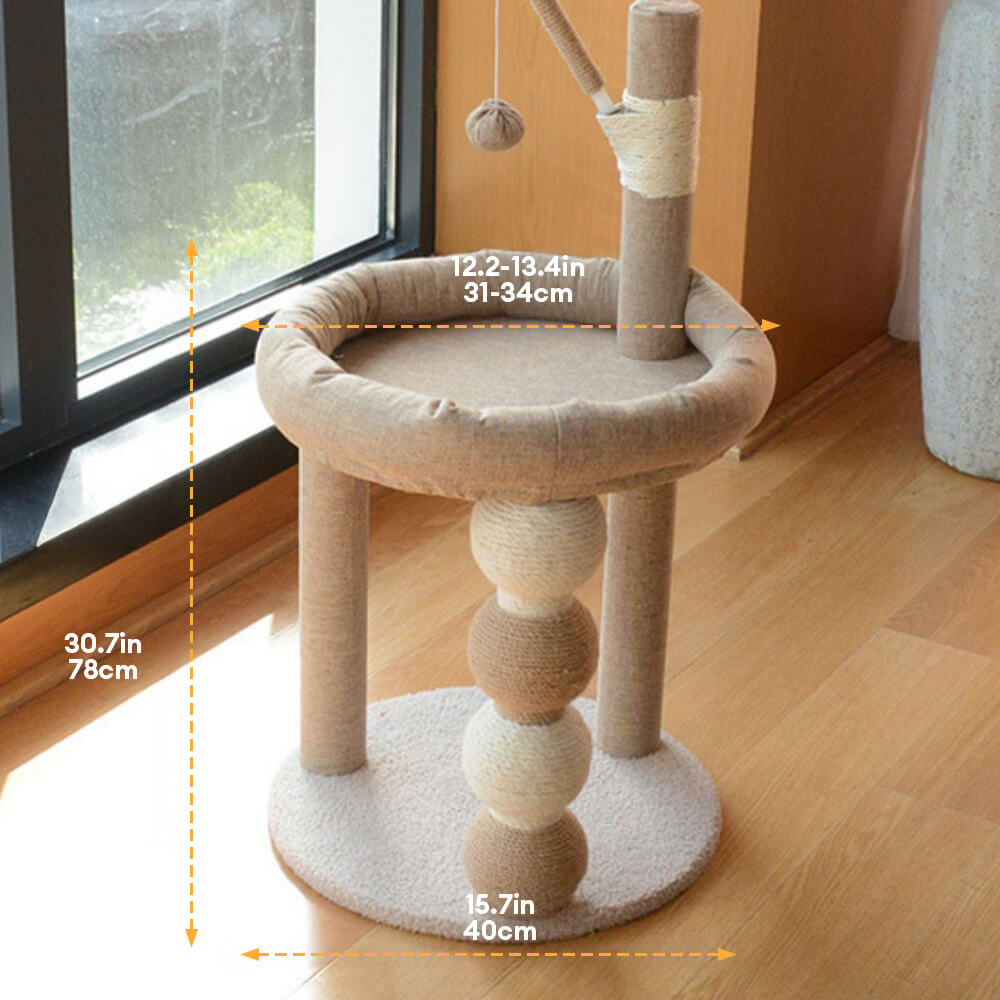 Eco-Friendly Natural Sisal Cat Scratching Post & Climbing Tower Cat Tree