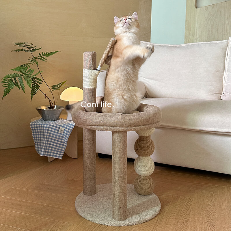 Eco-Friendly Natural Sisal Cat Scratching Post & Climbing Tower Cat Tree