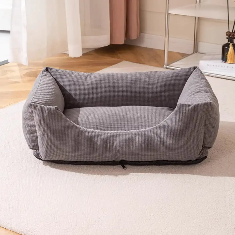 Corduroy Scratch-Resistant Breathable Detachable Comfort Dog Bed