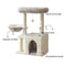 Cozy Fluffy One-Piece Climbing Frame Cat Scratching Cat Tree with Condo