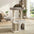 Cozy Fluffy One-Piece Climbing Frame Cat Scratching Cat Tree with Condo