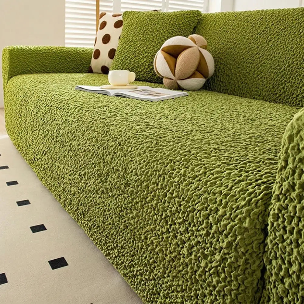 Cream Style Seersucker Breathable Stretchy Full-Coverage Magic Couch Cover