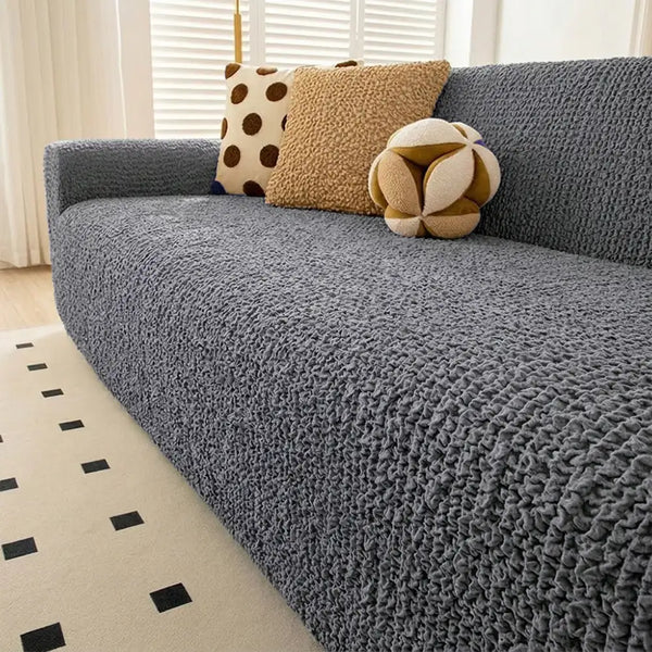 Cream Style Seersucker Breathable Stretchy Full-Coverage Magic Couch Cover
