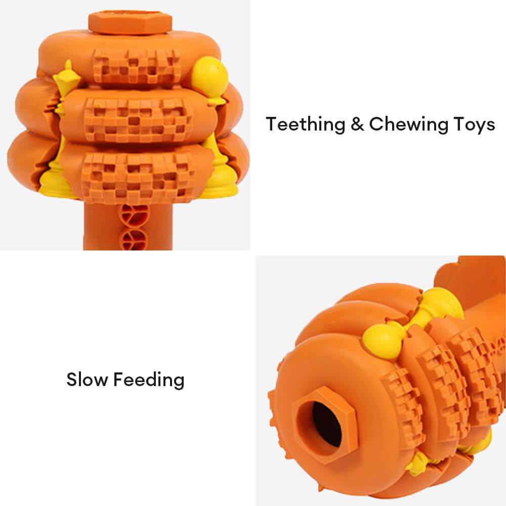 Dumbbell Silicone Slow Feeder Durable Interactive Dog Toy