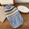 Fair Isle Pattern Knitted Linen Dog Sweater with Classic Collar