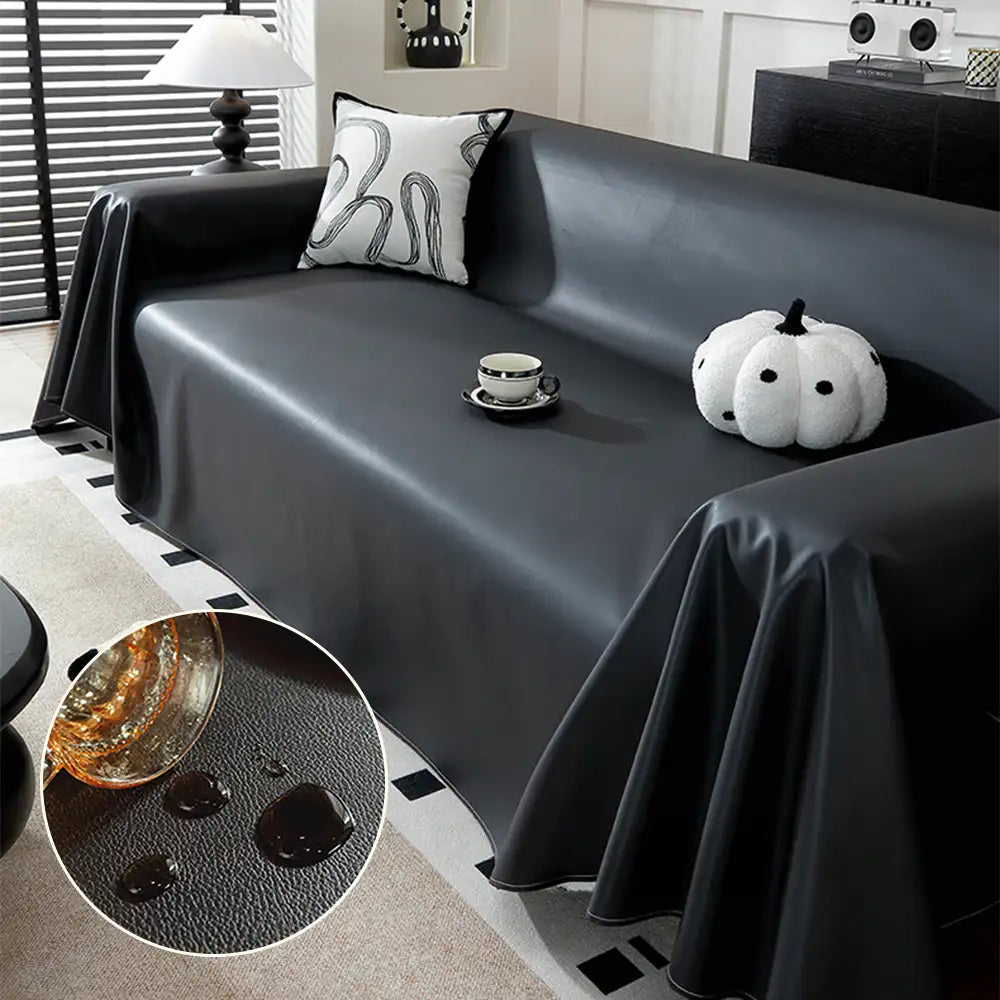 Faux Leather Waterproof Pet Hair-Resistant Sofa Protector Couch Cover