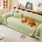 Faux Linen Scratch-Resistant Furniture Protector Sofa Blanket Couch Cover