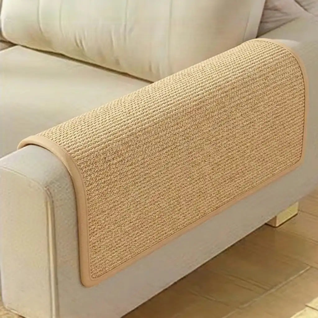 Faux Sisal Cat Scratcher Mat Sofa Protector with Velcro Tape