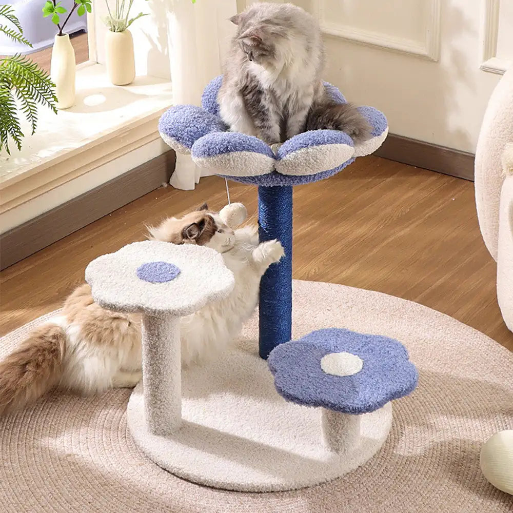 Flower Multi-Level Sisal Scratching Post Cat Tree