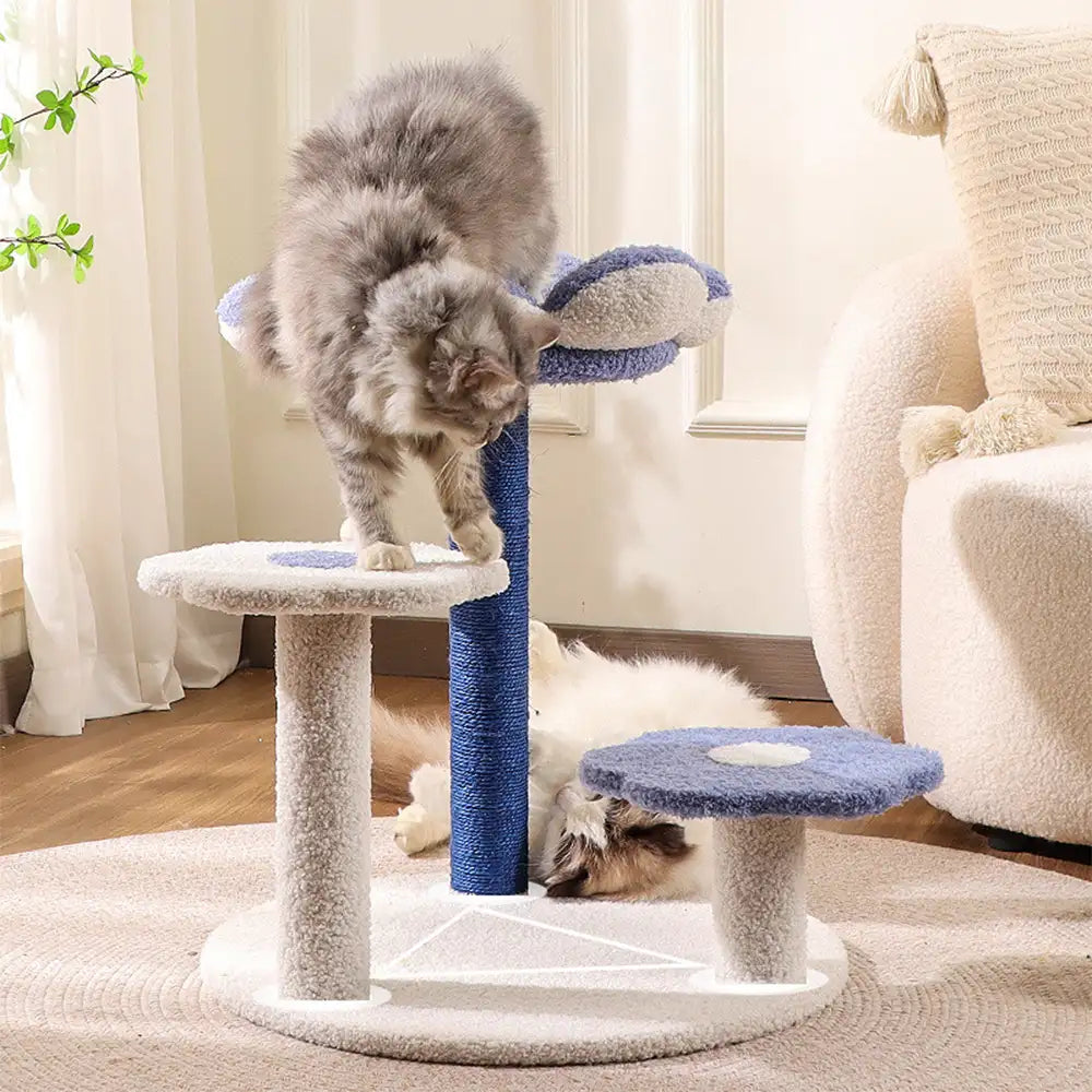 Flower Multi-Level Sisal Scratching Post Cat Tree