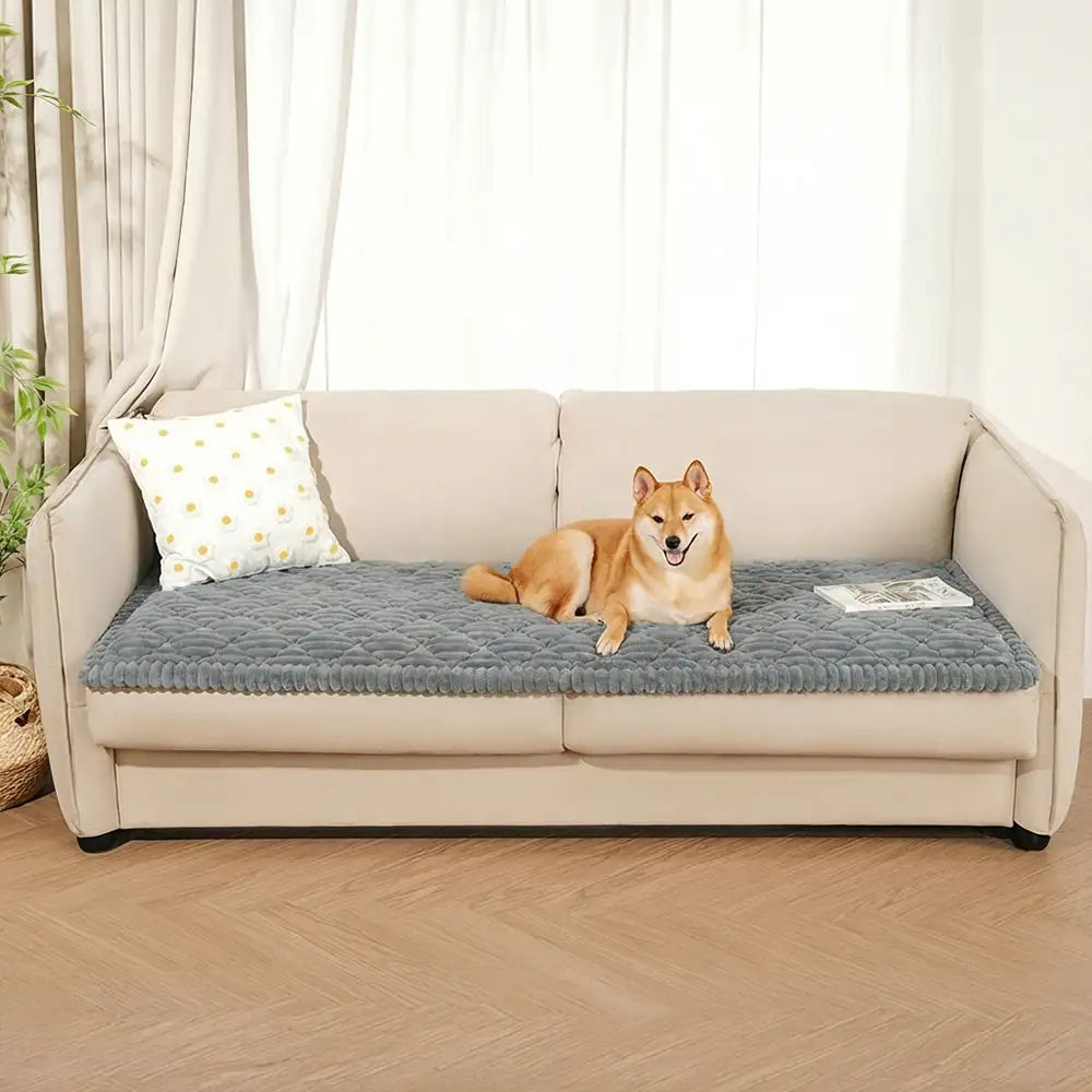 Fluffy Fuzzy Pet-Friendly Sofa Protector Washable Couch Cover Pet Mat
