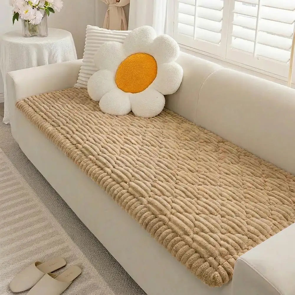 Fluffy Fuzzy Pet-Friendly Sofa Protector Washable Couch Cover Pet Mat