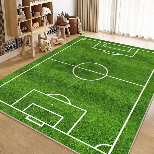 Football Field Pattern Scratch-Resistant Non-Slip Carpet
