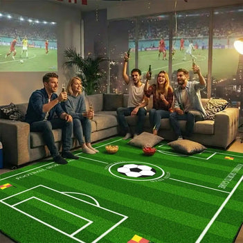 Football Field Pattern Scratch-Resistant Non-Slip Carpet