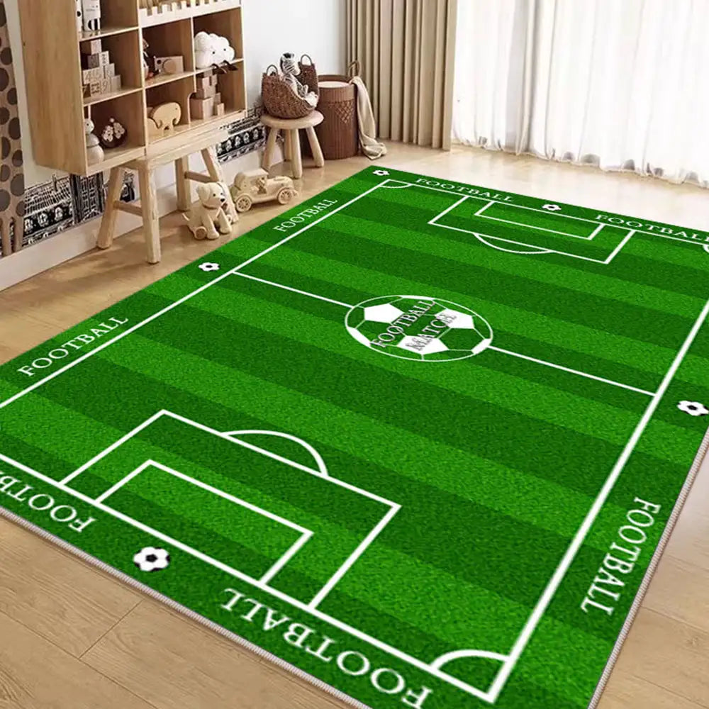 Football Field Pattern Scratch-Resistant Non-Slip Carpet