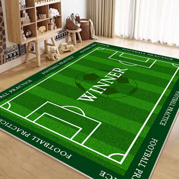 Football Field Pattern Scratch-Resistant Non-Slip Carpet
