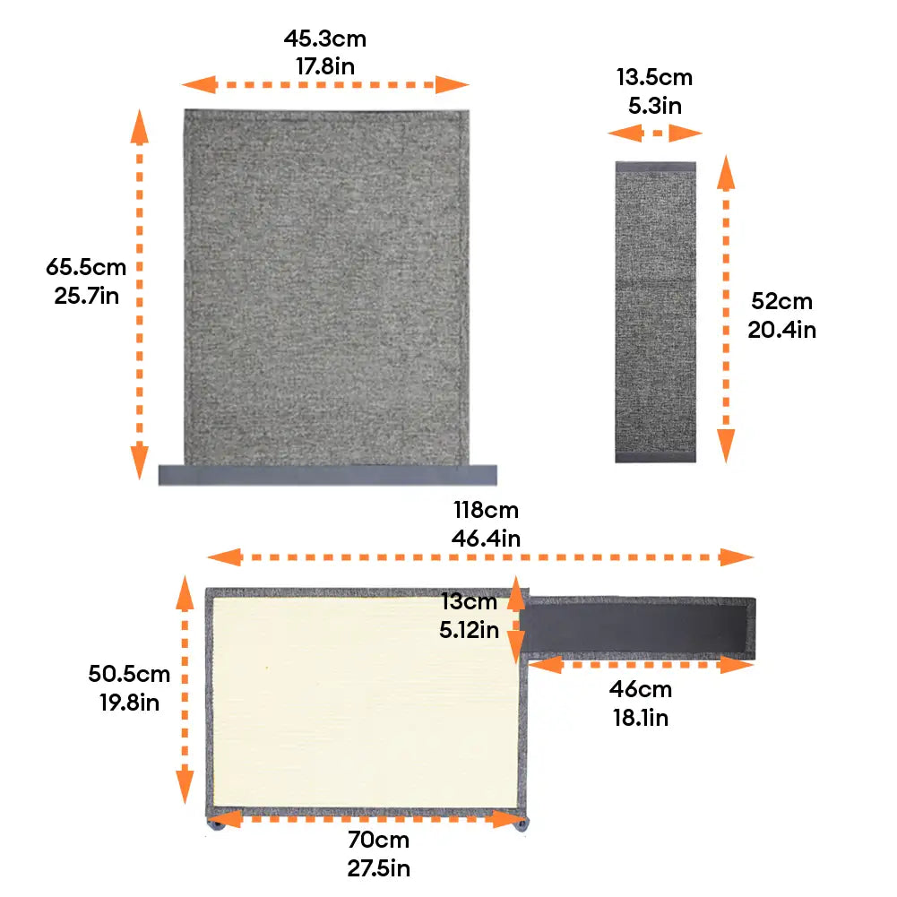 Fully Wrapped Cat Scratcher Mat Faux Sisal Sofa Armrest Protection for Cats