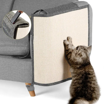 Fully Wrapped Cat Scratcher Mat Faux Sisal Sofa Armrest Protection for Cats