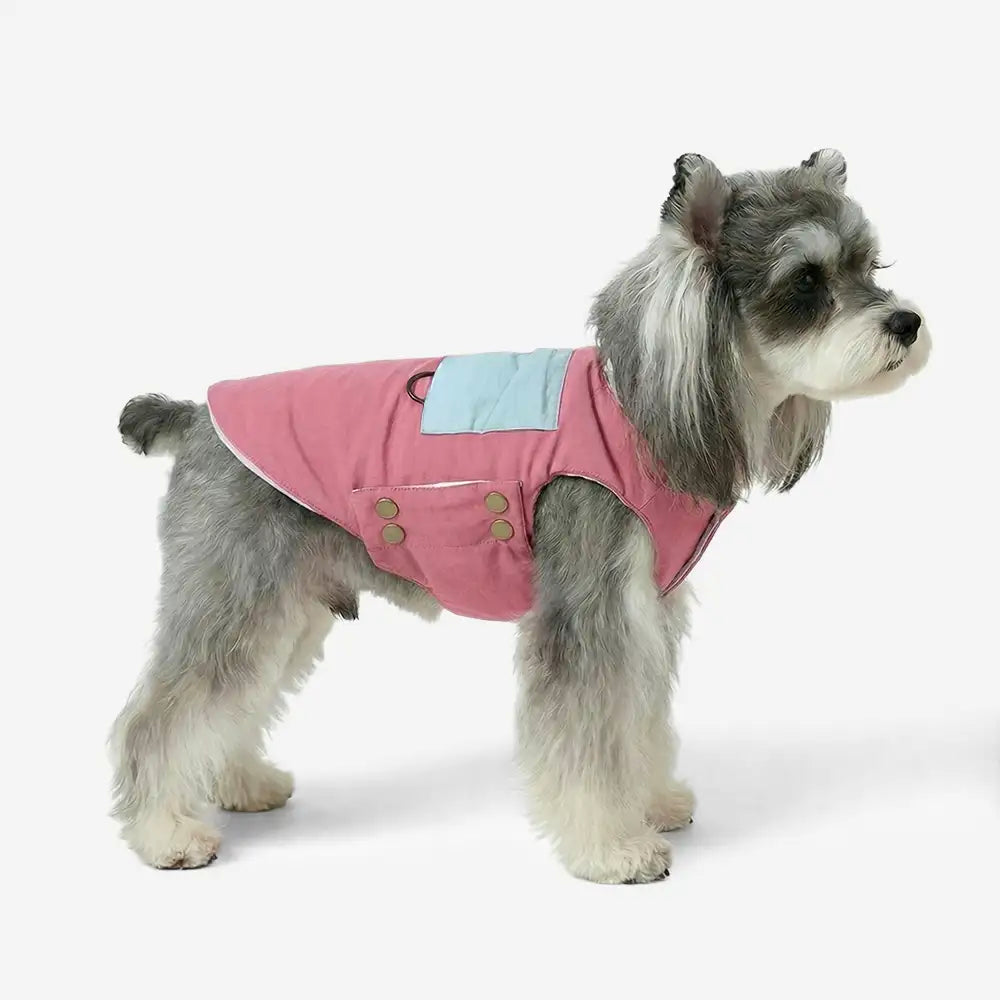 Functional Color-Block Dual-Sided Reversible Wear Dog Vest Coat