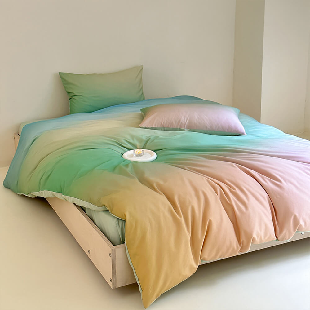 Gradient Color Ultra-Soft Warm Cotton Bed Sheet Set