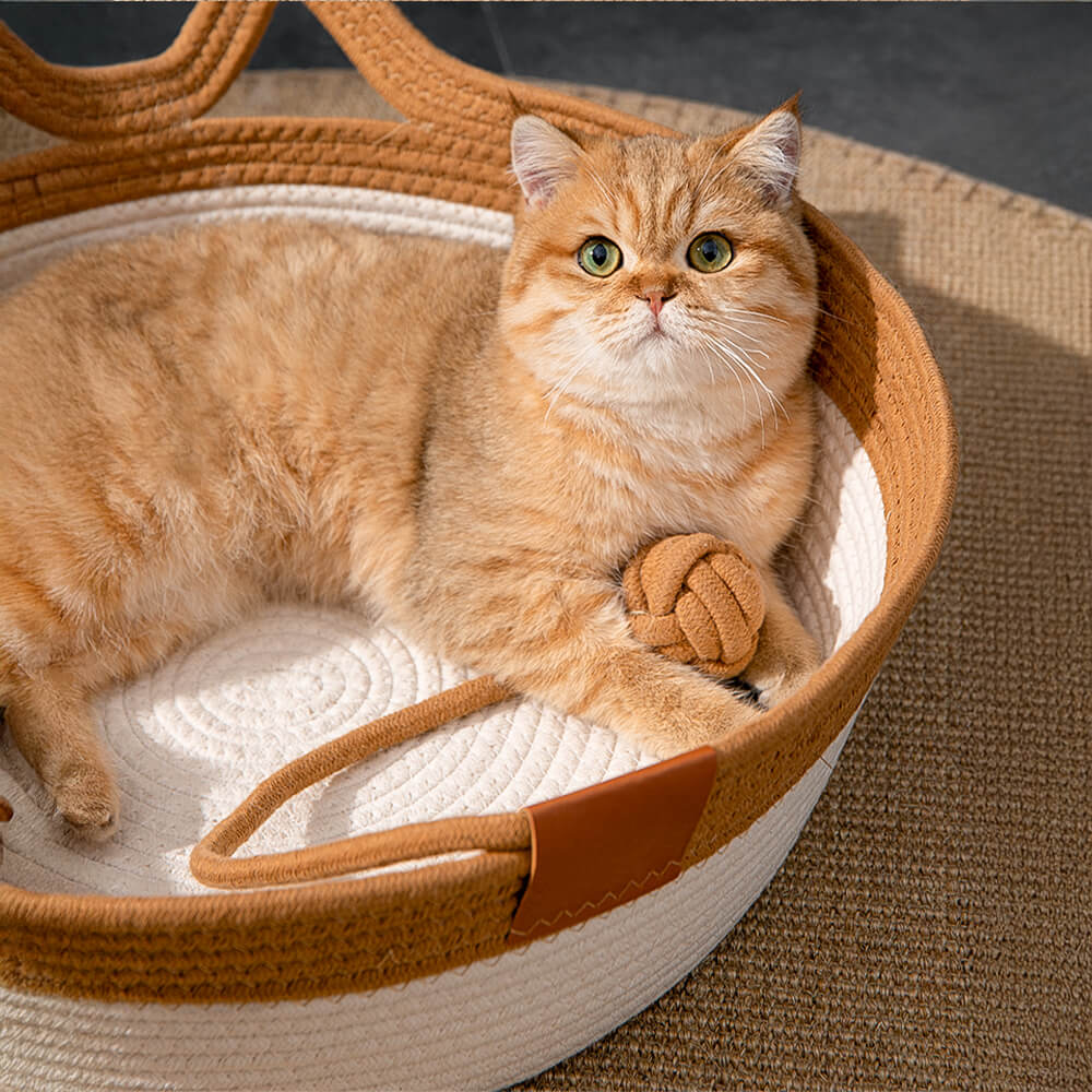 Handmade Cozy Multi-Use Durable Woven Cat Nest Bed