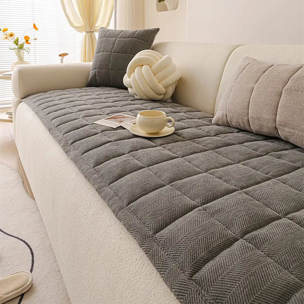 Herringbone Chenille Elegant Breathable Sofa Decoration Non-slip Couch Cover