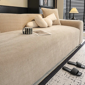 Herringbone Full Coverage Scratch-Resistant Sofa Protection Magic Stretch Couch Cover