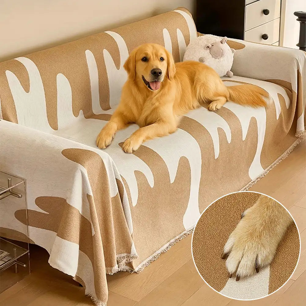 Ice Cream Wave Chenille All Seasons Universal Multifunctional Full Coverage Couch Cover