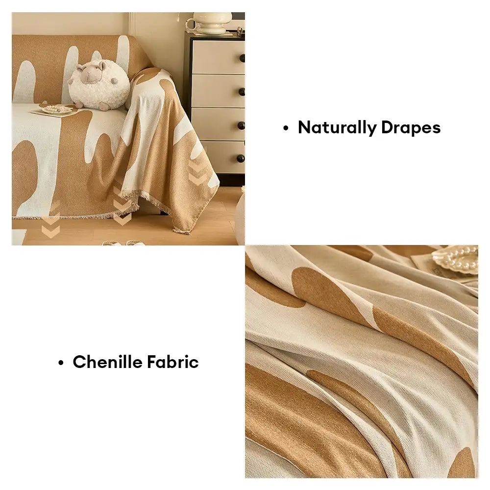 Ice Cream Wave Chenille All Seasons Universal Multifunctional Full Coverage Couch Cover