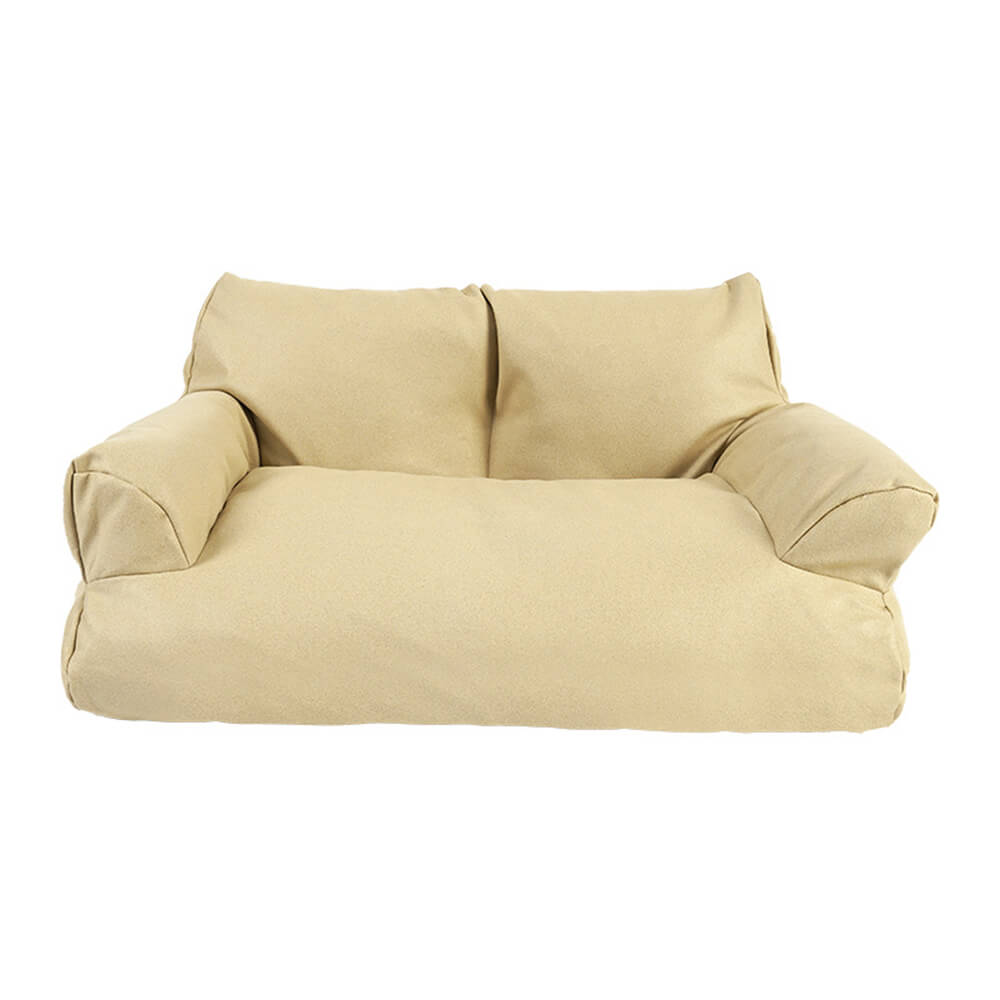 Canapé-lit confortable pour chien en simili cuir, anti-rayures et imperméable