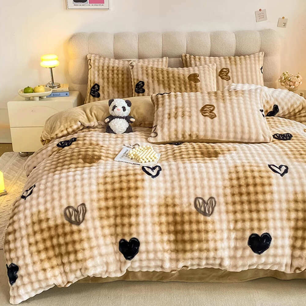 Leopard Print Milk Velvet Ultra-Soft Cozy Bed Sheet Set