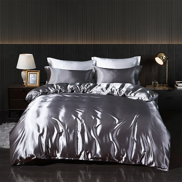 Luxurious Cooling Glossy Double-Sided Satin Bed Sheet Set - FUNNYFUZZY