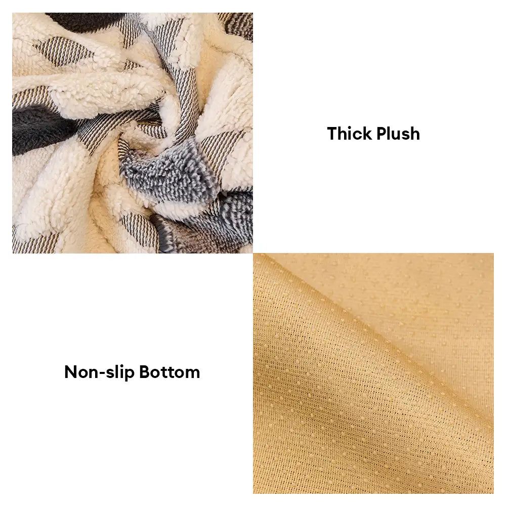 Modern Geometric Thick Plush Anti-Scratch Non-Slip Couch Cover