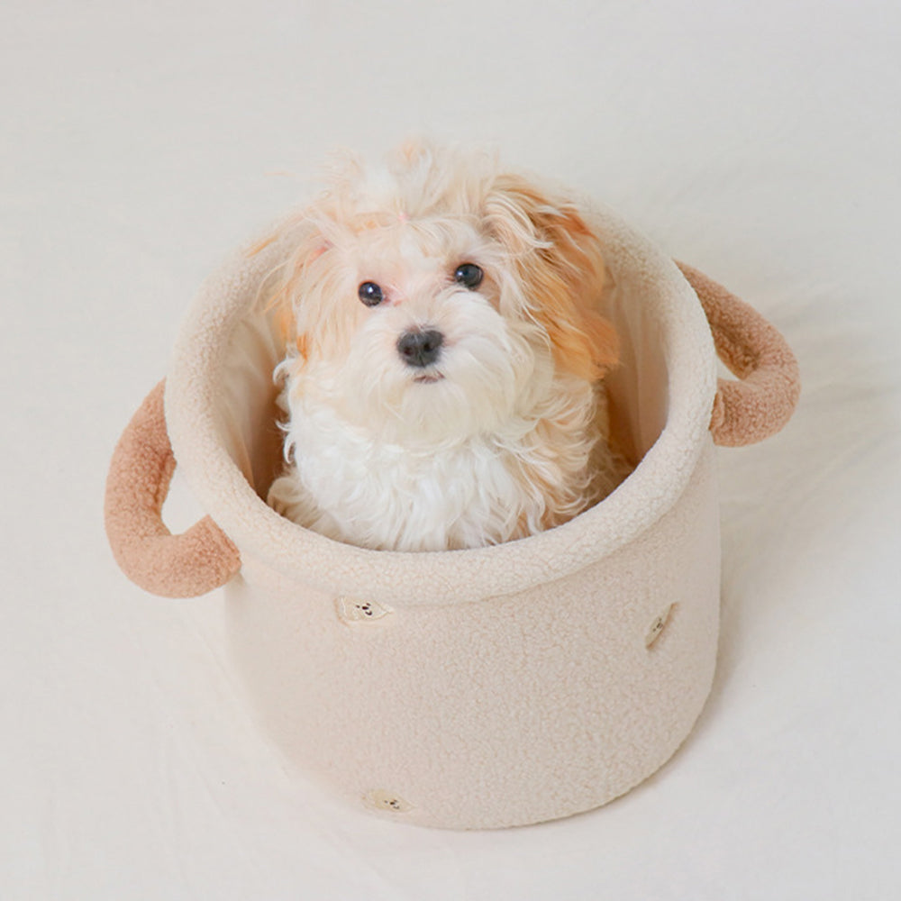 Multi-Functional Durable Plush Dog Toy Storage Basket