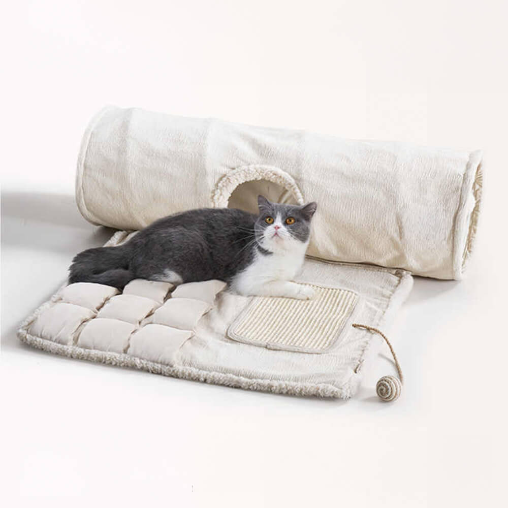 Play Interactive Rest Foldable Skin Friendly Cat Tunnel Sleeping Mat
