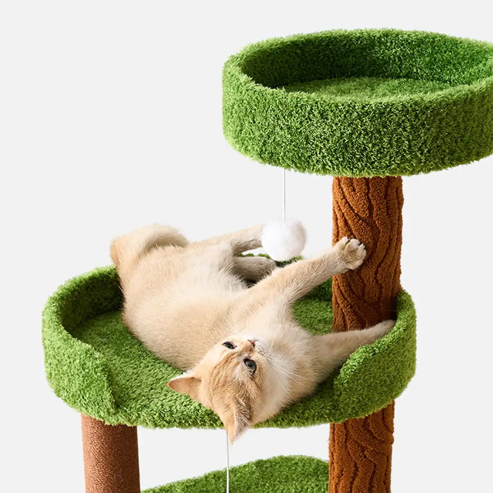 Playful Multi-Level Plush Activity Center  Cat Tree with Space Capsule