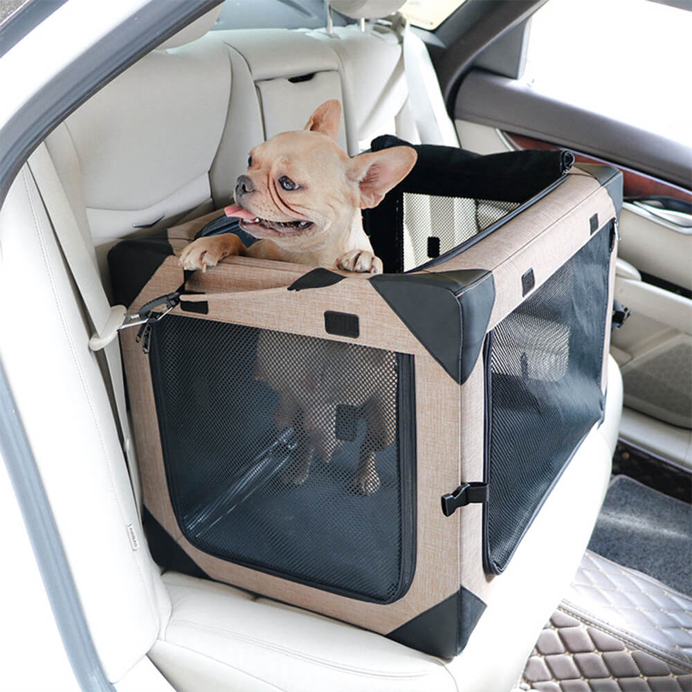 Portable Foldable Car Compatible Hard-Sided Pet Travel Carrier for Large Dogs