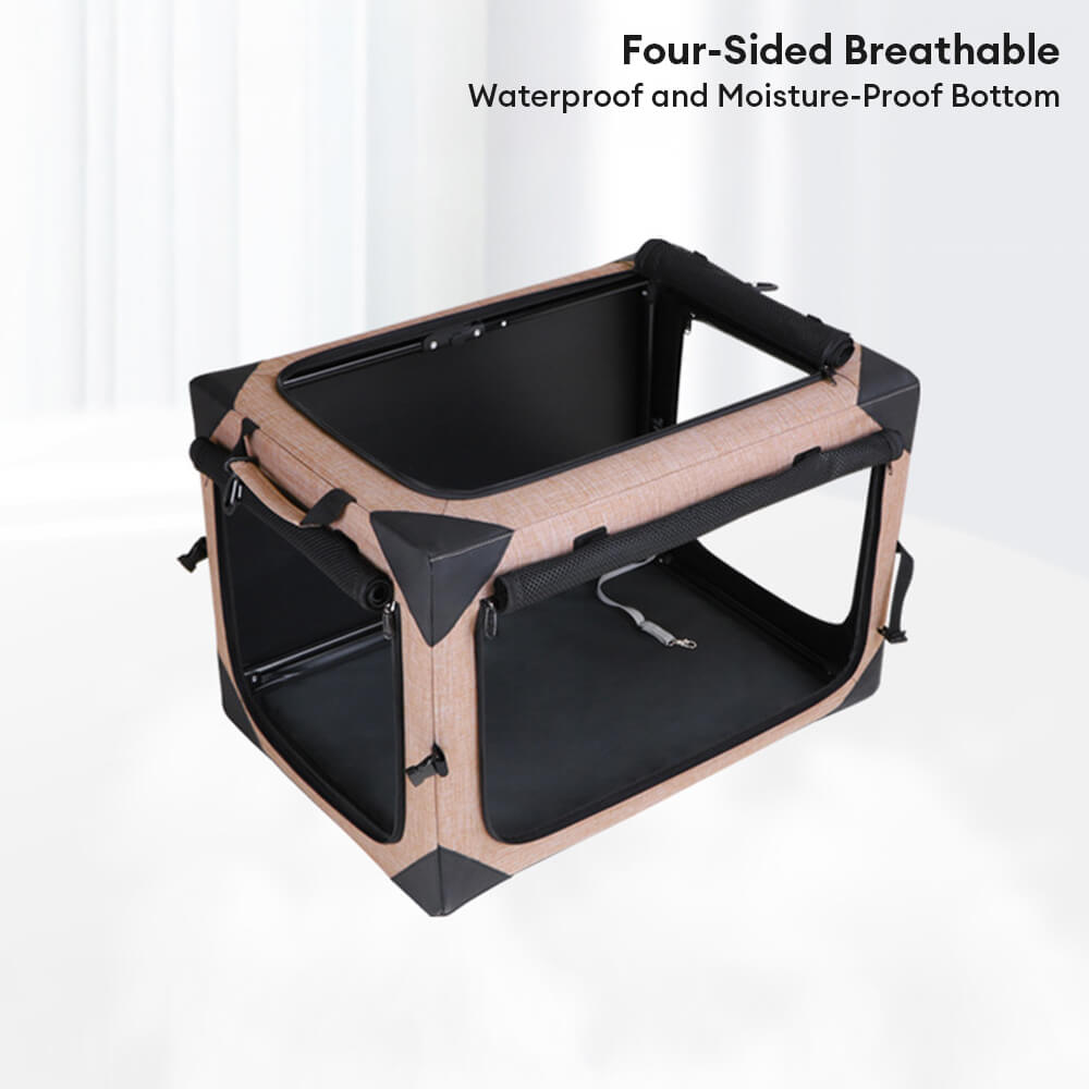 Portable Foldable Car Compatible Hard-Sided Pet Travel Carrier for Large Dogs