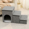 Portable Multi-Functional Foldable Dog Stairs with Storage and Condo