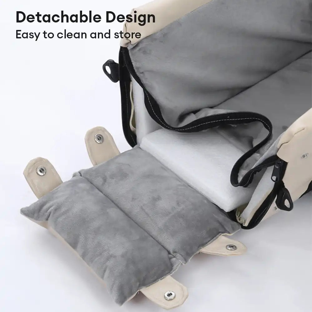 Portable Travel Faux Leather Waterproof Center Console Pet Car Seat