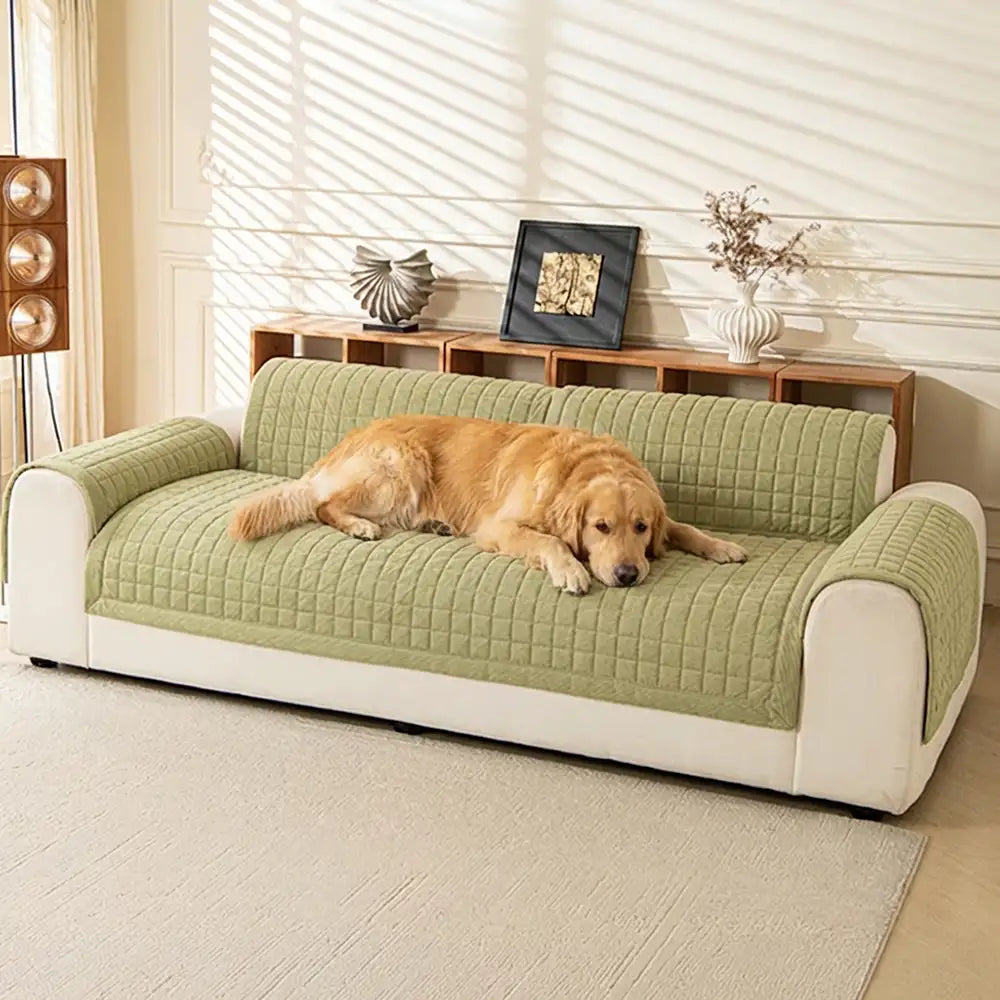 Quilted Square Simple Comfortable Sofa Protector Non-Slip Couch Cover