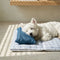 Refreshing Striped Cooling Ice Silk Non-Slip Dog Mat with Pillow