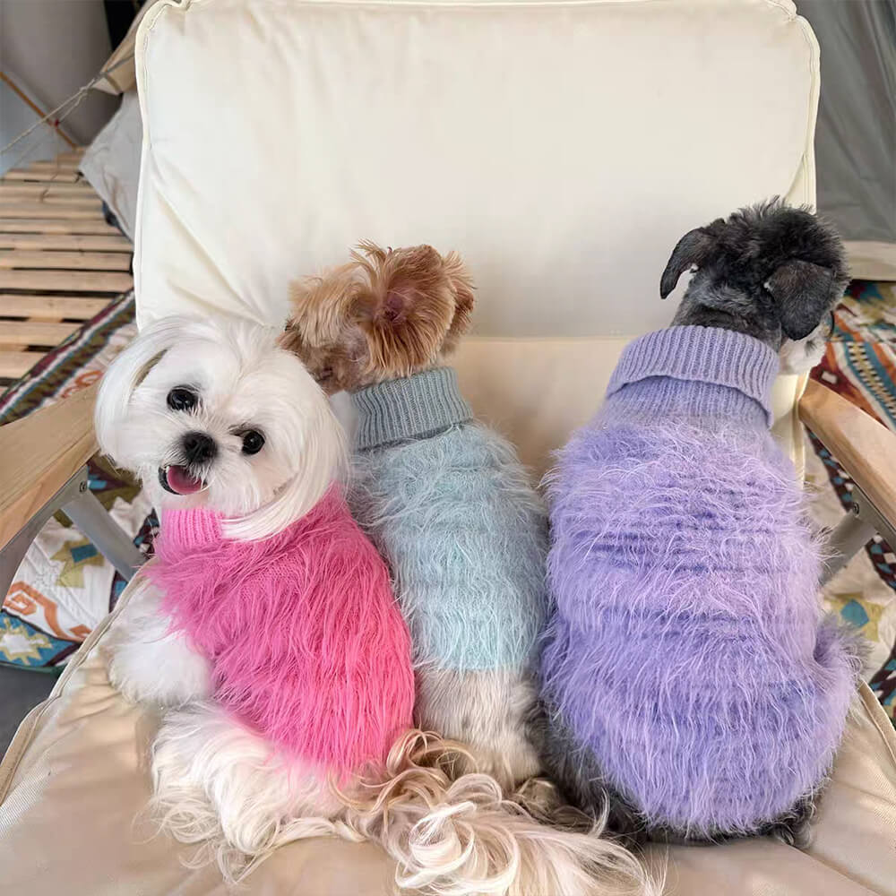 Soft Fluffy Fashion Luxurious Dog Turtleneck Knit Sweater FunnyFuzzy