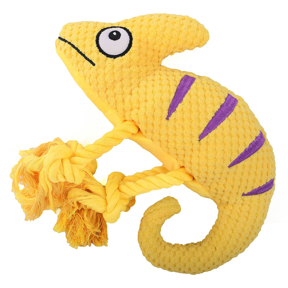 Soft & Colorful Plush Chameleon Squeaky Dog Toy