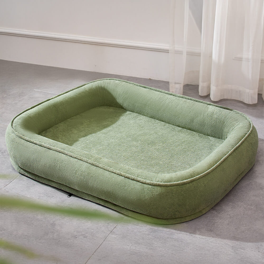 Square Water-Resistant Anti-Scratch Short Plush Dog Bed
