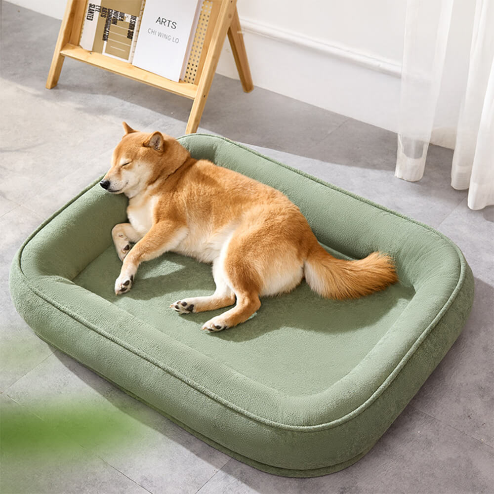 Square Water-Resistant Anti-Scratch Short Plush Dog Bed